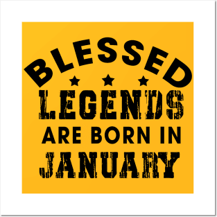 Blessed Legends Are Born In January Funny Christian Birthday Posters and Art